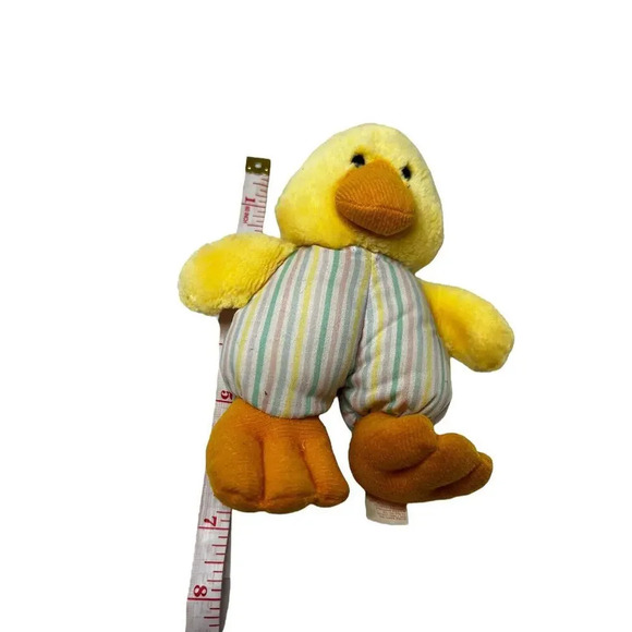80s Vintage Dakin 1989 Duck Plush Toy – Striped Pants, Soft Yellow Duckling - Picture 4 of 6